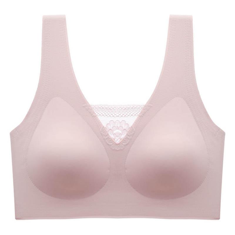 Latex Seamless Underwear Gathers Anti-sagging Breasts Top Support Sexy No Steel Ring Bra Lace Shockproof Comfortable Sports Bra