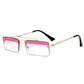 WTEMPO Personalized Eyebrow Metal Square Sunglasses Women Men Fashion Anti-UV Small Frame Sun Glasse
