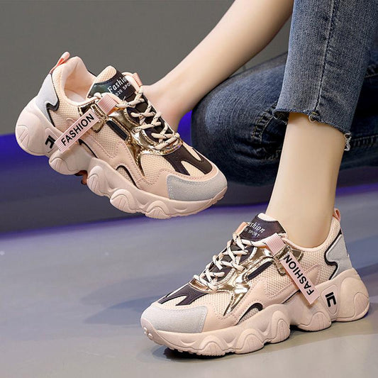 Heightened Travel Running Shoes Casual Student Breathable Sneakers All-match Comfortable Women Walking Sneakers