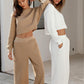 Women Elegant Solid Sets for Women Warm Hoodie Sweatshirts and Long Pant Fashion Two Piece Sets Ladies Sweatshirt Suits
