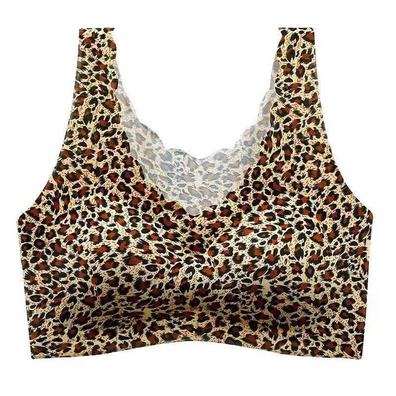Ladies Large Size Bra Middle-aged and Elderly No Steel Rings Gathering Ice Silk Beauty Vest Vest Bra Thin Breathable Lightweight Bra
