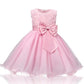 Girls Dress Net Gauze Tutu Skirt Rose Flower Bow Little Princess Birthday Show Dress