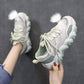 Sports Shoes Women Spring All-match Thick-soled Breathable Casual Shoes Mesh Sports Shoes Comfortable and Light