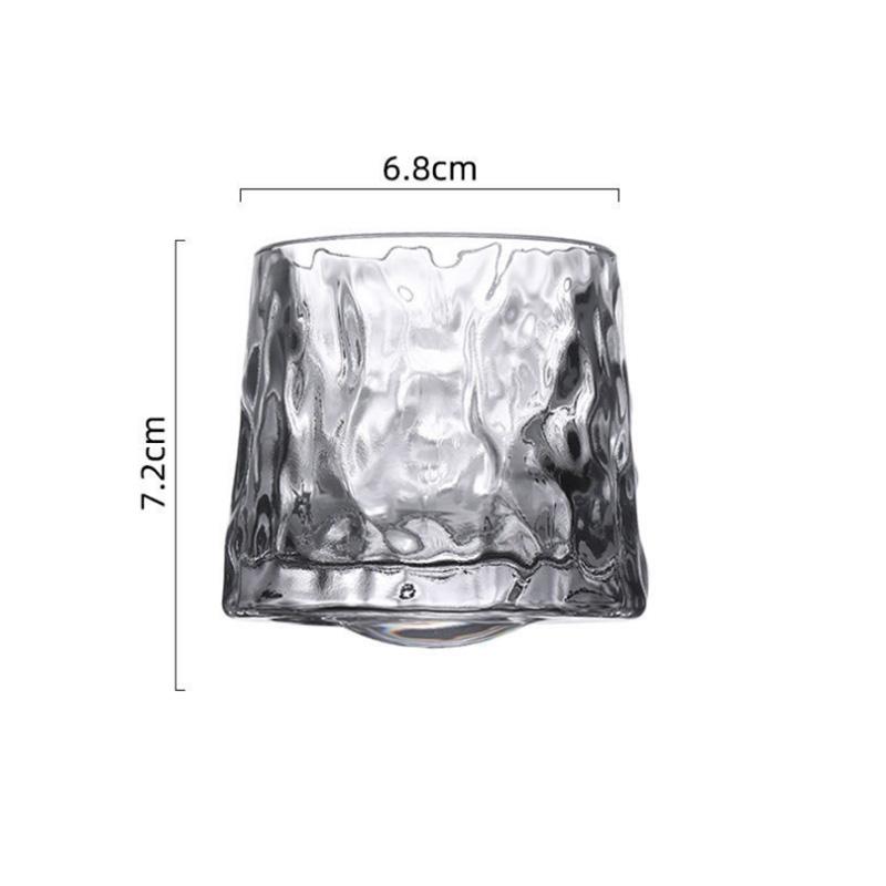 Ins Glass Retro Embossed Latte Cup Iced Coffee Cup Large Capacity Drink Cup Tumbler Cocktail Ice Hockey Cup