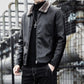 Young and Middle-aged Men's Leather Jacket Winter Fashion Fur One Leather Jacket Plus Velvet Thickening Warm Lapel Men's Leather Jacket