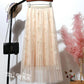 Summer Midi Mesh Skirt Women Elastic Empire Pleated Skirt Chic Long Tulle Ins Tutu Skirt Femme