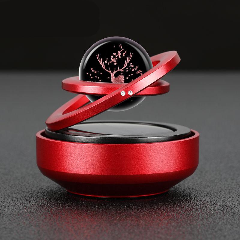 Safe Trip Car Decoration Aromatherapy Solar Double Ring Rotating Accessories Zinc Alloy Ornaments