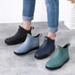 Fashion Non-slip Short-tube Rain Boots Men's Water Shoes Plus Velvet Rain Boots Flat Kitchen Work Rubber Shoes Thick-soled Low-top Water Boots