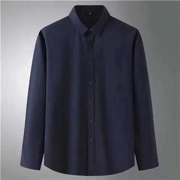 Long Sleeve T-shirts Stretch Cardigan Button Down Shirts Casual Men Clothing Solid Color Male Top