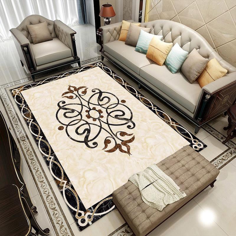 Marble Pattern Bedroom Bedside Blanket Chinese and European Style Living Room Carpet Household Square Floor Mats