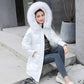 Bright Color Bright Cotton Coat Women 2 Color-changing Cotton Coat Thick Stand-up Collar Mid-length Coat