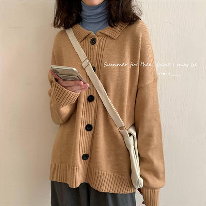 Loose Cardigan Sweater Autumn and Winter Long-sleeved Sweater Women Knitted Jacket