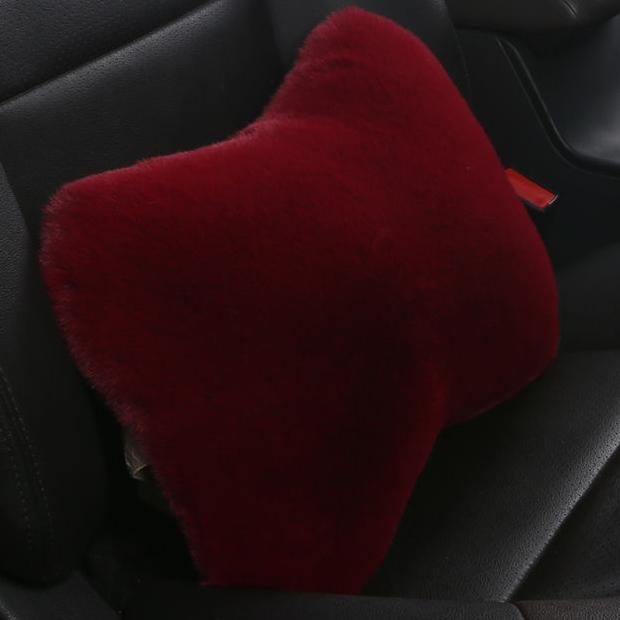 Car 4pcs Pillow Neck Pillow Imitation Rabbit Plush Bone Head Pillow Waist Pillow Waist Bolster Car Waist Back Suit General Plush Cushion