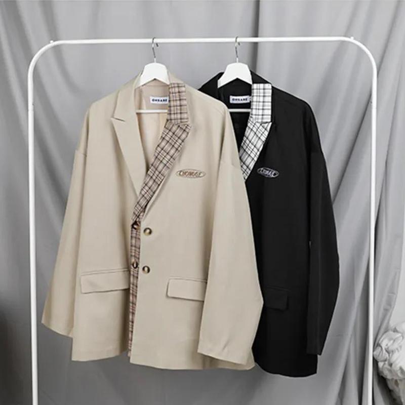 Thin Men's Casual Suits Loose Ruffian Handsome Single-piece Casual Slim Tops Single-piece Long-sleeved Warm Jackets Men's Short Jackets