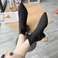 Flock Ankle Boots Women for Autumn Winter Fashion Pointed Toe Heel Woman Chelsea Boots Plus Size