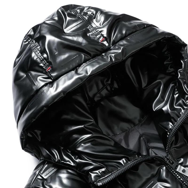 Winter Hooded Down Jacket Short Thick Warm Jacket Shiny Simple and Versatile Winter Clothes