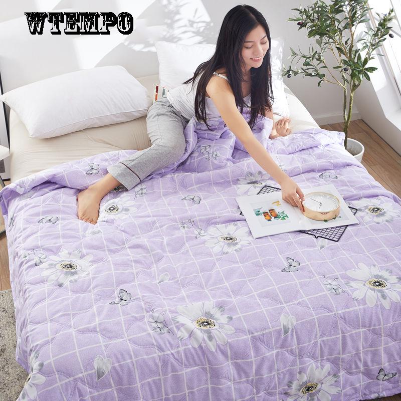 WTEMPO Printed Quilt Dormitory Quilt Air Conditioning Is Comfortable Summer Cool Quilt Fashion