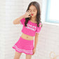Girls Sports Swimwear Off-the-shoulder Pleated Skirt Separate Swimsuit Summer Kids Girls Beachwear Bathing Suit Bikini Dress Set