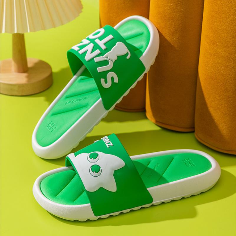 Ladies Sandals and Slippers Couples Cute Cartoon Non-slip Bathroom Bath Indoor Home Outing Slippers Men's Beach Shoes