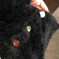 4 Colors Women Faux Mink Cashmere Lazy Loose Crew Neck Sweater Knitted Cardigan Button Coat