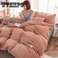 Flange Four-piece Set of Warm Plus Velvet Bed Set Down Shirt Set Comfortable Suit Winter Warm Plush Down Cover