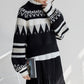 Vintage  Printed Sweater Women Bottoming Sweater Loose Casual Knit Pullover Sweater Autumn Winter