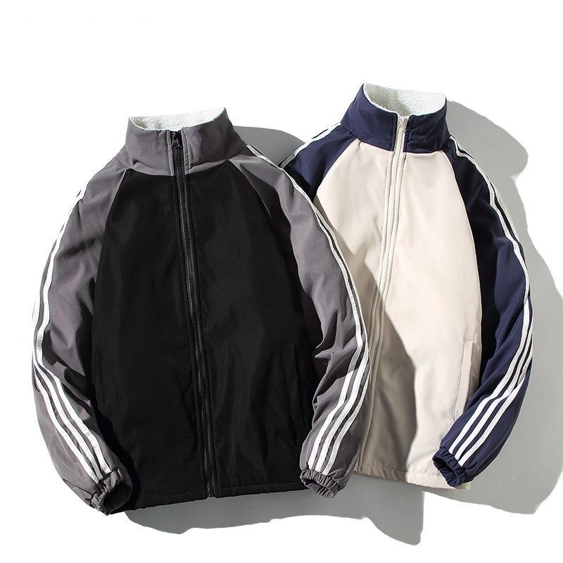Winter Padded Jacket Men's Ins Style Short Stand Collar Padded Jacket Korean Version of The Trend Loose Casual Padded Lamb Velvet Jacket
