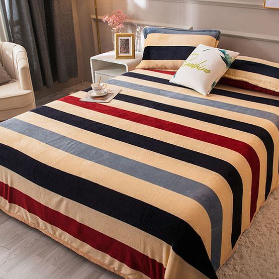 Coral Fleece Sheet Single Piece Plush Thick Blanket Warm Double Flannel Blanket Print Soft Multi-Size Coverlet