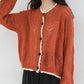 Spring  Autumn Long Sleeve Hollow Knitted Sweater Cardigan Jacket Loose Women's Casual Fashion Top Student