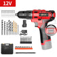 12V Luxury Household Electric Screwdriver Set Digital Display Cordless Electric Drill with Tool Box