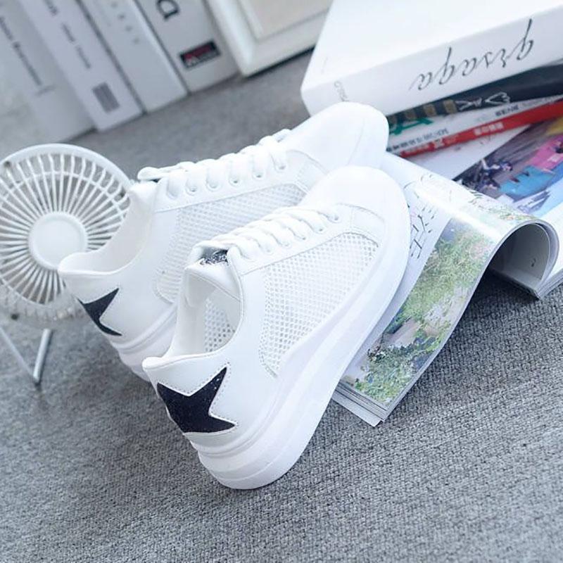Summer Breathable White Shoes Female Hollow Sports Student Net Shoes Breathable Women