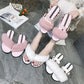 Furry sandals and slippers outside slippers four seasons popular summer women's shoes flat bottom