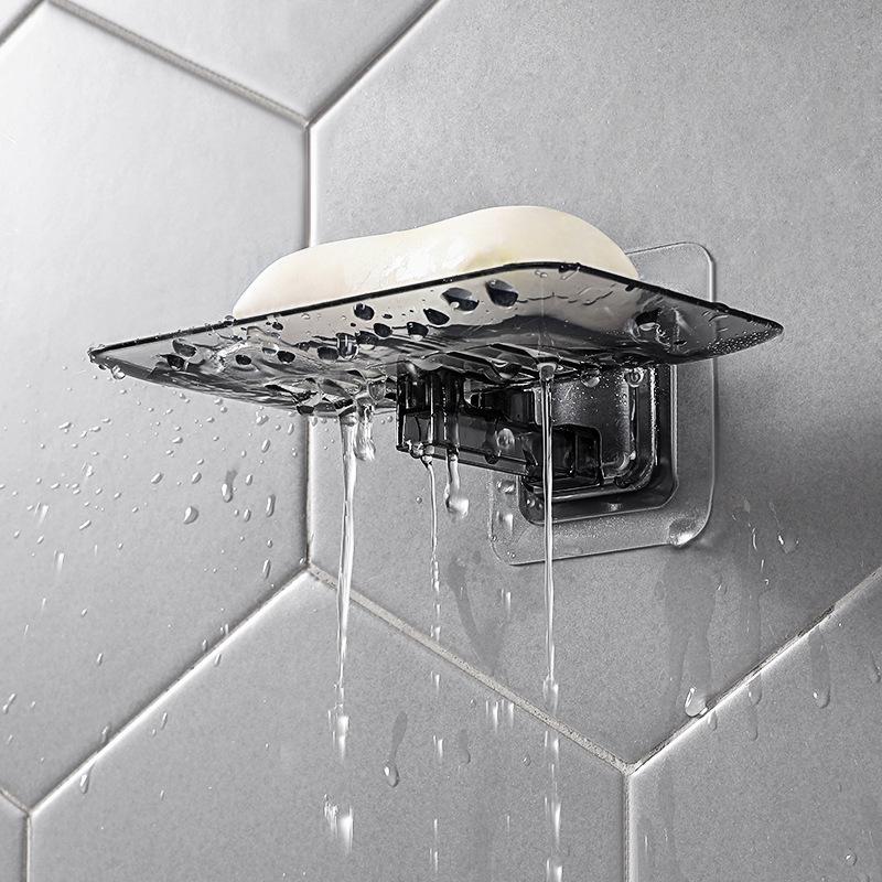 2pc Bathroom Soap Box Wall Mounted Shower Dish Storage Plate Tray Holder Soap Holder Rack Accessories