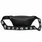 Hip Hop Waist Bag Men Black Waterproof Rivet Crossbody Outdoor Sports Travel Shoulder Bag