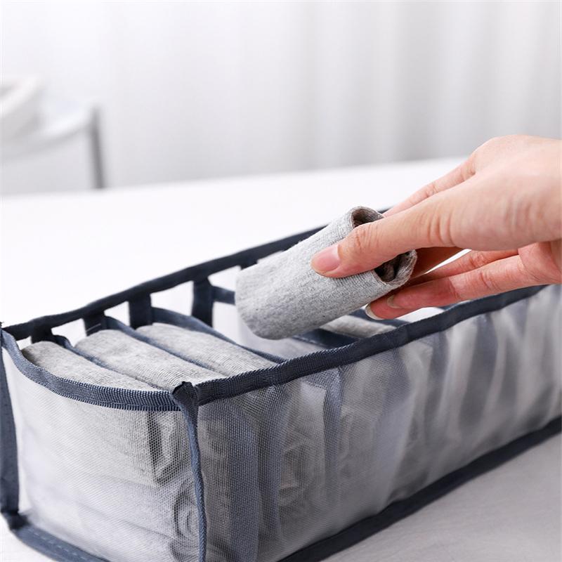 Underwear Storage Organizer for Clothes Separated Socks Shorts Bra Storage Boxes Dormitory Closet Organizer Drawer Washable