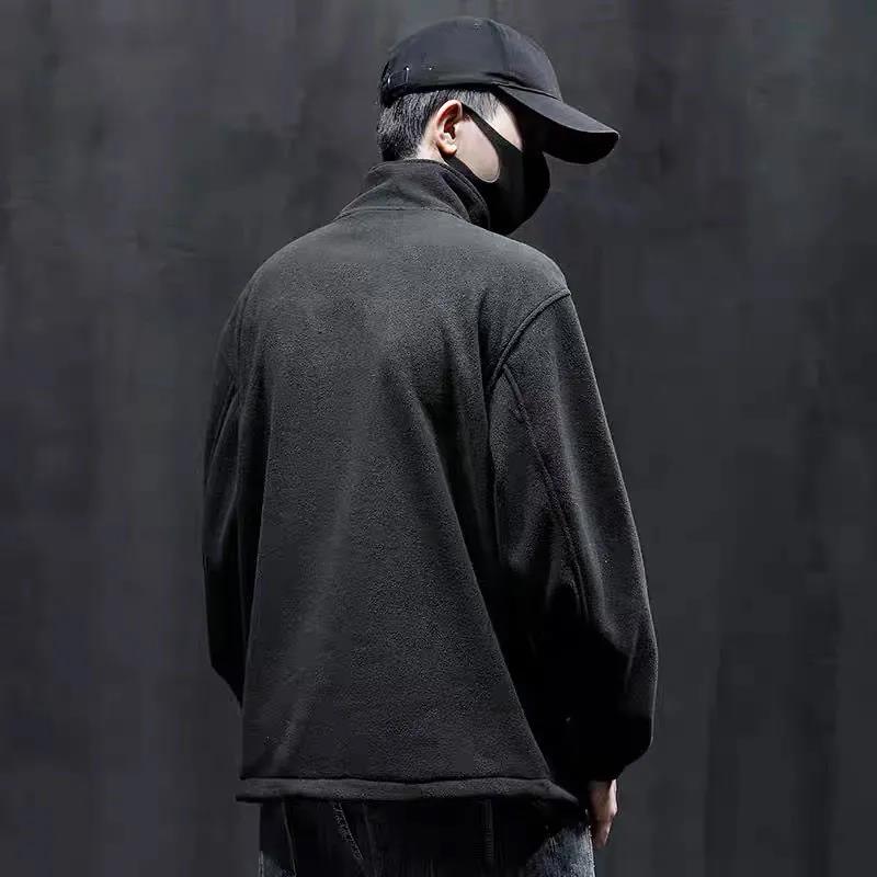 Polar Fleece Jacket Boys Autumn and Winter Thickened Stand Collar Wild Warm and Comfortable Sports Sweater Loose Jacket Clothes