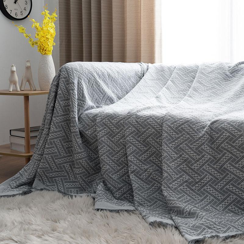 Full Cover Non-Slip Sofa Knitted Blanket Simple Style Cotton Thread Sofa Cover Protective Cover Bedspread Casual Wall Tapestry