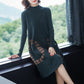 Autumn and Winter Loose Slim Sweater Dress Long Sleeve Large Size Knitted Base Skirt Fashion Casual Women Sweater Dress