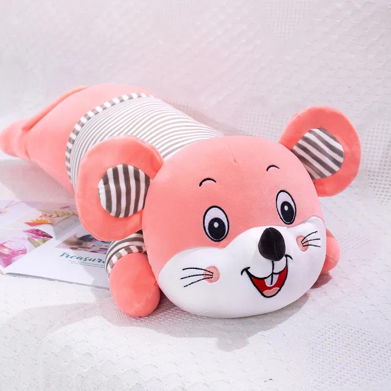 Children's Plush Toys Cute Striped Mouse Long Pillow Soft Plush Doll Girl Sleeping Pillow Bed Doll Lovely Children's Birthday Gifts
