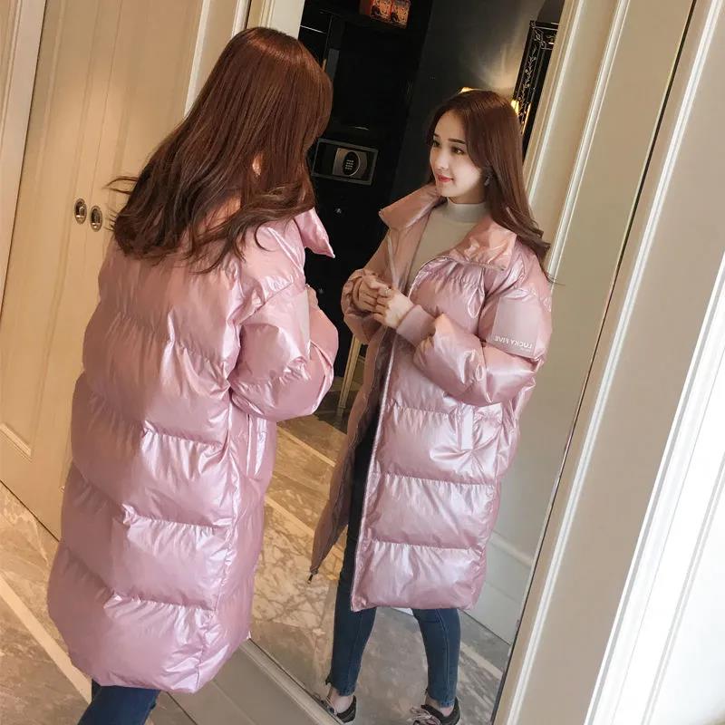 Matte Shiny White Duck Down Down Jacket Women Mid-length Korean Loose Dongdaemun Winter Jacket Women