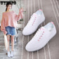 Summer Running Shoes Women's  Flat Shoes Casual Shoes Soft Bottom Pu Leahter Shoes White