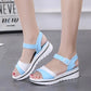 Summer Color-blocking Thick-soled Sandals Women's Mid-heel Wedge Sandals Casual All-match Student Platform Sandals Non-slip Waterproof