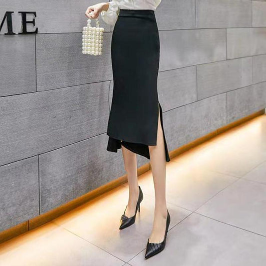 Summer Skirts Mid-length Fishtail Skirts Hip Skirts Temperament Ladies High Waist Thin Skirts Hip Skirts Female Fishtail Skirts