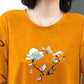 Women's Spring Autumn Round Neck Long Sleeve T-Shirt Loose Print Casual Top