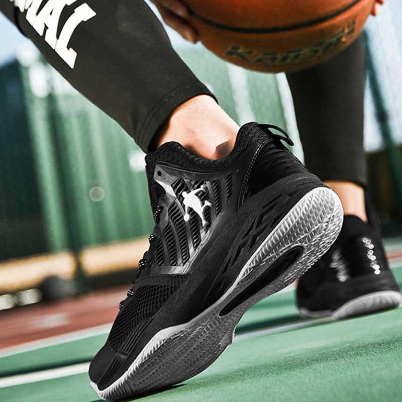 36-45 Men Mesh Sneakers Wear-resistant Basketball Shoes Deodorant Comfortable High-top Running Shoes