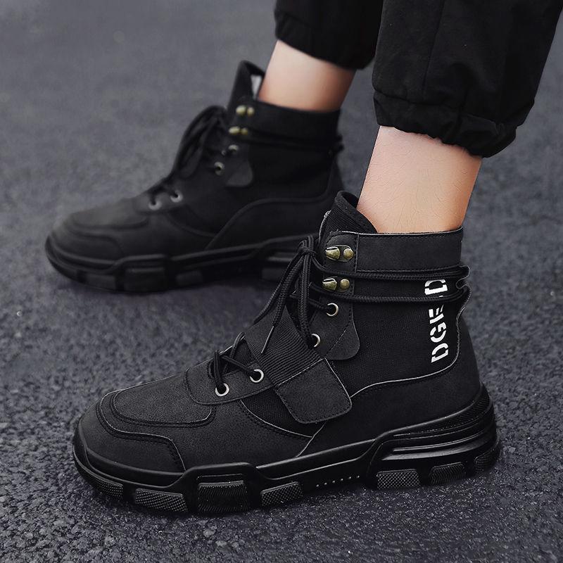 Outdoor Work High-top Shoes Men's Shoes Men's Hip Hop Shoes Men's Casual Canvas Martin Boots Men