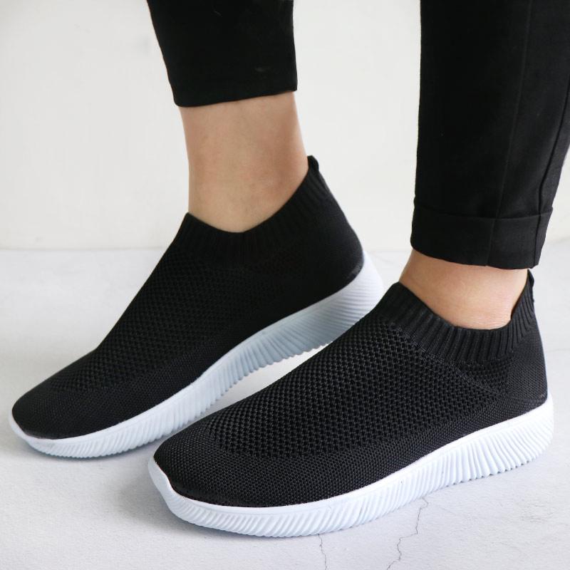 2020 Women Sneakers Fashion Socks Shoes Casual White Sneakers Summer Knitted Vulcanized Shoes Women Trainers Tenis Feminino