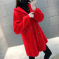 Autumn and Winter Long-sleeved Cardigan Jacket Mid-length Style Hooded Loose Sweater