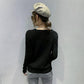 Long-sleeved V-neck Sweater Loose Thin Slim Slim Top All-match Fashion Base Sweater