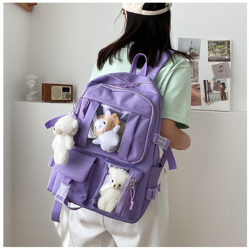 Largecapacity High School Student Backpack Junior High School Student School Bag Female Korean Version of Girl Backpack